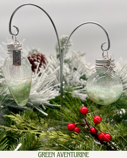 Green Aventurine Snow Globe Crystal Ornaments