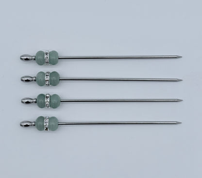 Aventurine Cocktail Picks, Set of 4