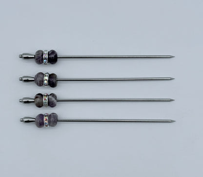 Amethyst Cocktail Picks, Set of 4
