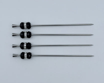 Obsidian Cocktail Picks, Set of 4
