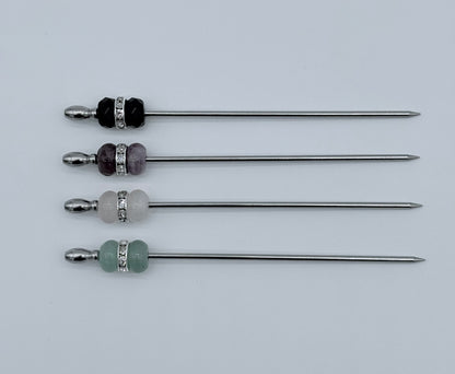 Assorted Crystals Cocktail Picks, Set of 4
