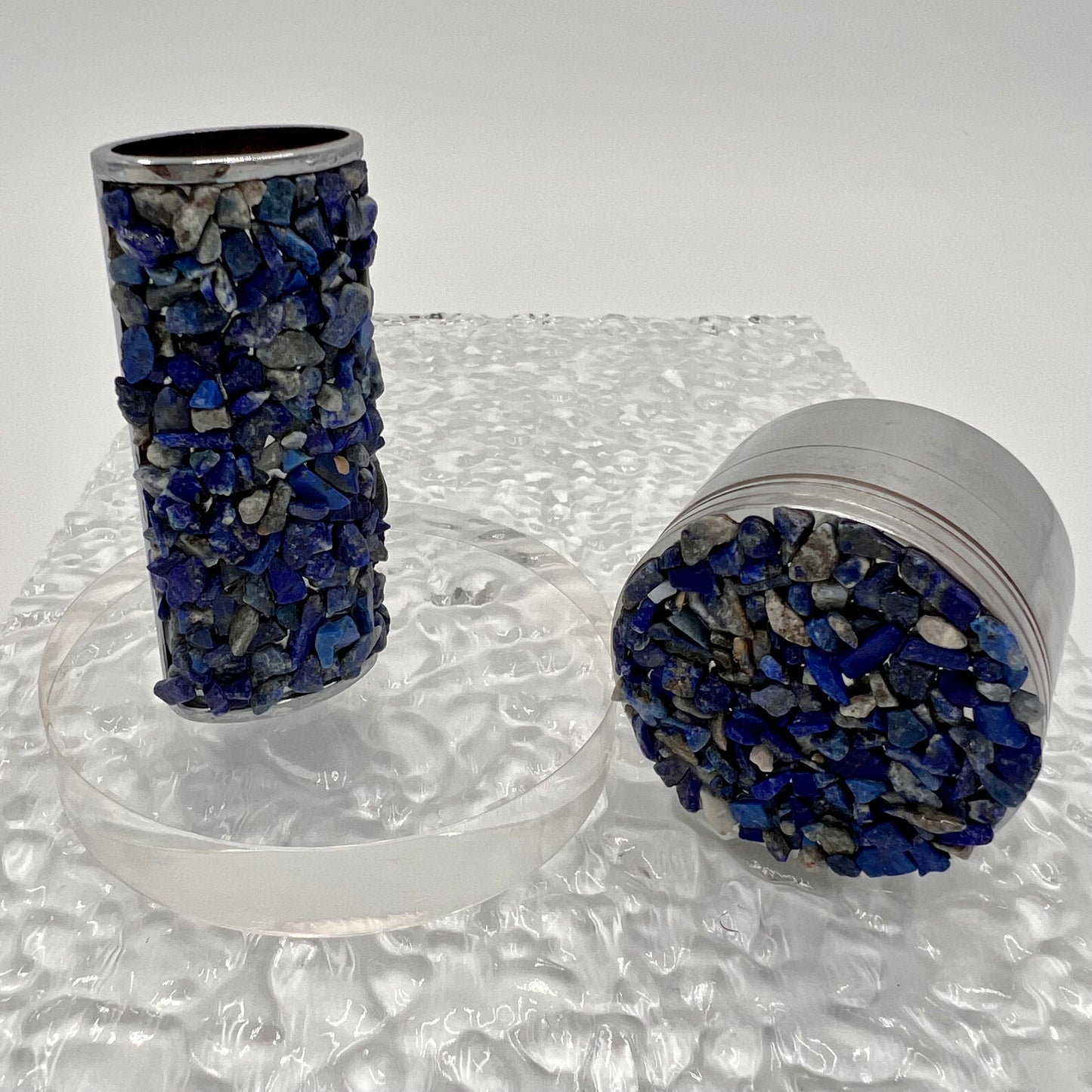 Lapis Lazuli Crystal Lighter Case + Grinder Bundle